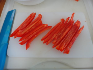 red pepper strips